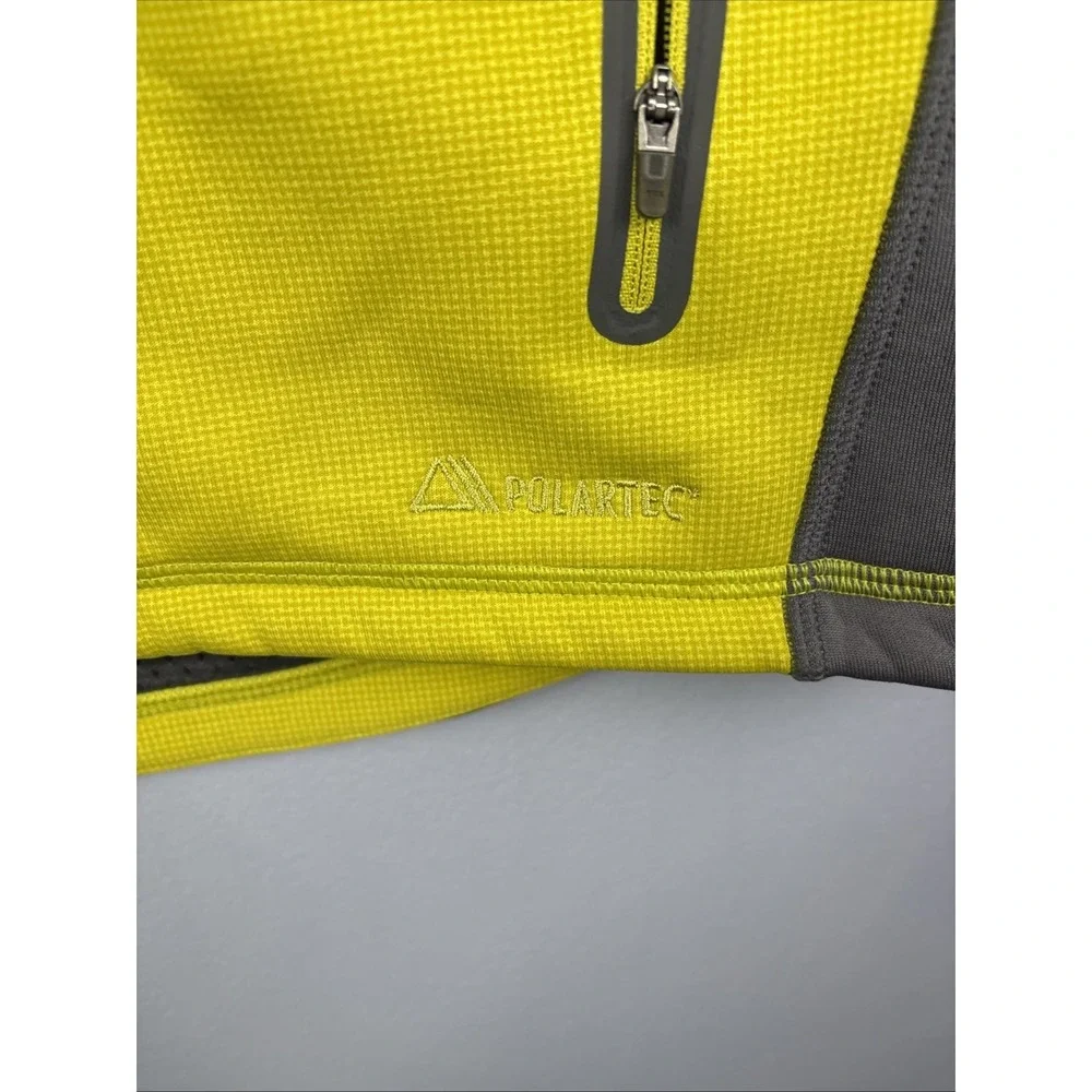 LL Bean Vest Jacket Mens L Yellow Gray Wind Pro Polartec Full Zip Outdoor NWT - Picture 2 of 9